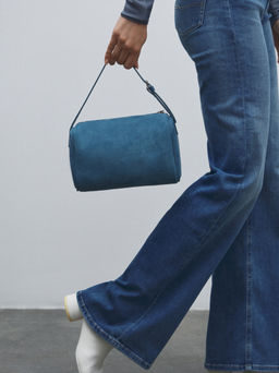 Женская сумка с ручкой MAISON DAVID MARY Артикул 4489210, серо-голубой