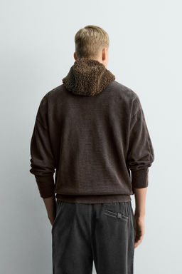 WASHED KNITTED CARDIGAN WITH STRIPES X SR_A - Zara фото 3