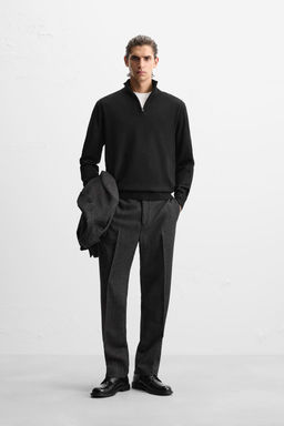 100% WOOL QUARTER ZIP JUMPER