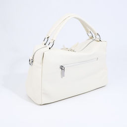 Сумка-саквояж на молнии, длинный ремень, цвет белый - Simaland фото 2