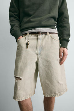 BERMUDA DENIM BAGGY FIT / Azul claro - Zara фото 5