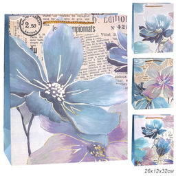 Цена за 12 шт. Пакет подарочный 26x32x12см Цветы / 5250L /уп 12/384/ - ГалеонТрейд фото 6