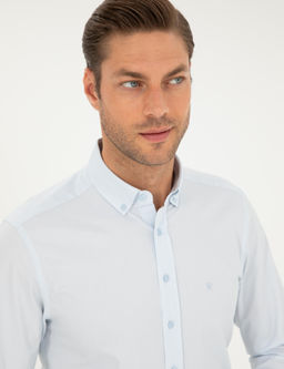 A__k Mavi Slim Fit Uzun Kollu G_mlek - Pierre cardin фото 2