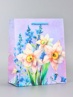 Цена за 2 шт. Пакет подарочный ламинированный вертикальный Фиолетовое чудо, 18?22.3?10 см