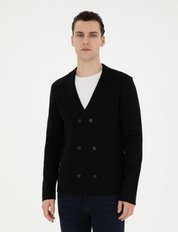 Кардиган Slim Fit черный из акрила