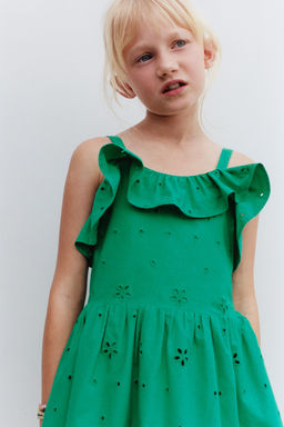 VESTIDO BORDADO SCHIFFLY VOLANTES / Verde