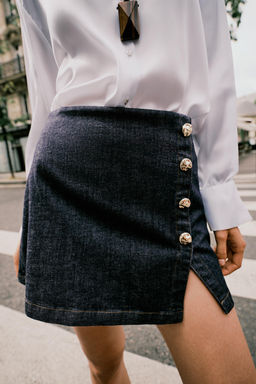 Z1975 DENIM SKORT WITH CROSSOVER BUTTONS - Zara фото 2