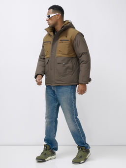 Куртка спортивная мужская зимняя с капюшоном коричневого цвета 609_1K - Mtforce фото 3