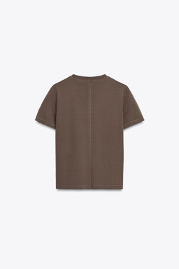 MERCERISED COTTON T-SHIRT - Zara фото 12