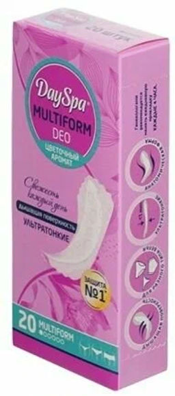 Day Spa Прокладки ежедневные 20шт Ультратонкие мультиформ DEO Цветочный аромат / арт-5707 /