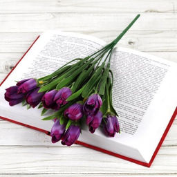 Цена за 10 шт. Цветок искусственный Букет тюльпанов 34 см 6 веток / NT596 /уп 600/ - Галеонтрейд фото 14