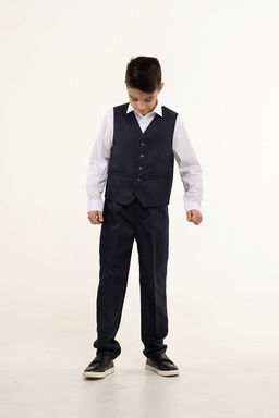 Синий жилет школьный для мальчика Инфанта, модель 1003/5 фото 2