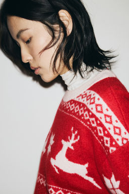Jersey oversize en punto jacquard - H&m фото 3