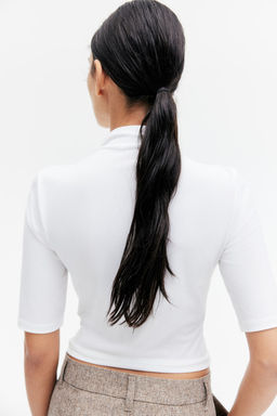 Top de microfibra con cuello perkins - H&m фото 5