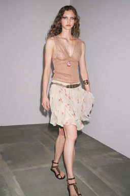 PRINTED RUFFLE SKIRT