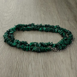 Малахит, Россыпь, галька разноразмерная, бусы 45..50см - Agat77 фото 2