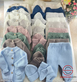 Костюм из 4 предметов: стильная кофточка на пуговках с кармашками, шапочка, штанишки и носочки. - Bruno фото 9