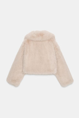 FAUX FUR COLLARED JACKET - Zara фото 7