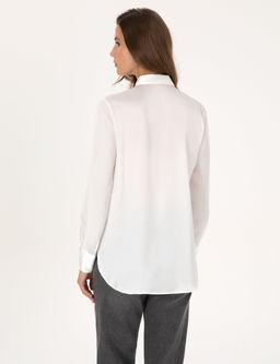 Ekru Comfort Fit Uzun Kollu G_mlek