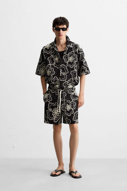 EMBOSSED EMBROIDERED BERMUDA SHORTS - Zara фото 20