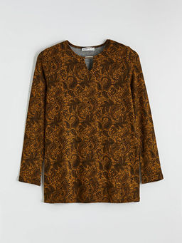 Bisiklet Yaka Desenli Bluz