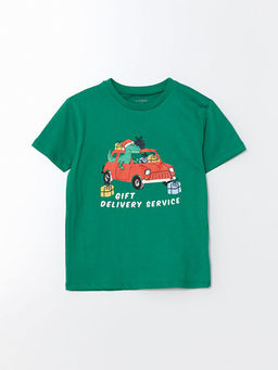 Bisiklet Yaka K?sa Kollu Bask?l? Erkek Bebek Ti??rt