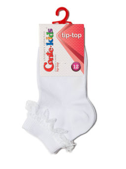 Цена за 2 пары Conte-Kids Хлопковые носки TIP-TOP с кружевной лентой белый
