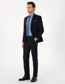 Lacivert Slim Fit %100 Y_n Klasik Tak_m Elbise - Cacharel фото 4