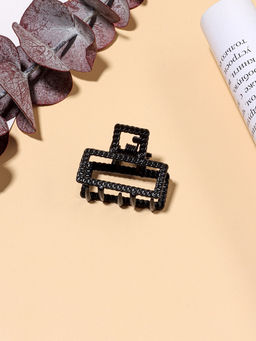 Цена за 6 шт. Крабик для волос «Эмма», прямоугольник, 2.5×2 см, чёрный