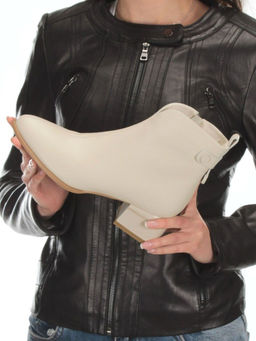 01-PCM335-2 BEIGE Ботинки демисезонные женские (натуральная кожа, байка) - No name фото 3