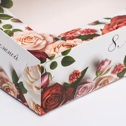 Цена за 5 шт. Коробка складная с окном «С 8 марта!», 25×15×7 см