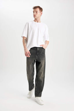 Широкие джинсовые брюки Baggy с нормальной талией и широкими штанинами - Defacto фото 3