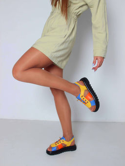 Босоножки 2029.2525bl. Желтый синий оранжевый