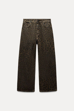 ZW COLLECTION ANIMAL PRINT RELAXED LOW-RISE JEANS - Zara фото 4