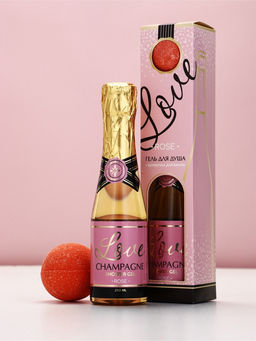 Набор Love Champagne, гель для душа во флаконе шампанское и бомбочка для ванны