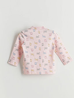 G?mlek Yaka Bask?l? K?z ?ocuk Pijama Tak?m