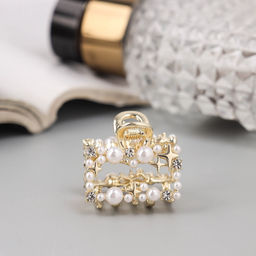 Цена за 6 шт. Крабик для волос «Саманта галант», прямой, 3 см, золото