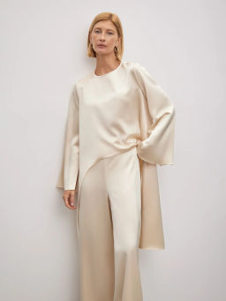 Брюки широкого кроя, D360/nude