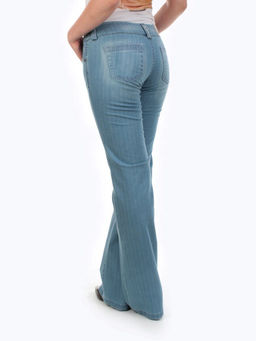 501/A BLUE Джинсы-клеш женские ISTEK (75% хлопок, 22% полиэстер, 3% лайкра)