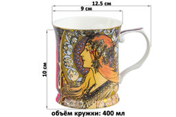 Набор 3 кружек 400 мл 12,5*9*10 см "Золотая Адель" + "Зодиак" + "Мечтательность" NEW BONE CHINA