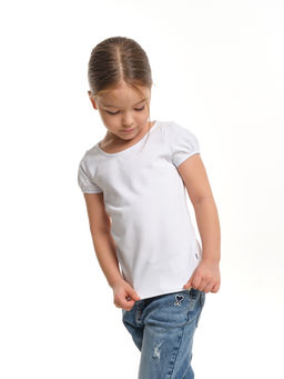 Базовая футболка для девочки UD 1217 белый - Mini maxi фото 4