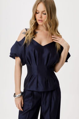 Блуза Pirs 6418 темно-синий  фото 2