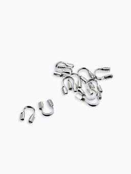 Цена за 2 шт. Набор для создания украшений "База" тросик, кримпы, шапочка, протектор, кольца, 61 пред, цв серебро