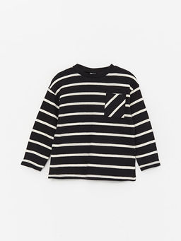 Bisiklet Yaka Uzun Kollu ?izgili Erkek Bebek Ti??rt