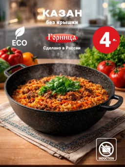 Казан 280/100 4 литра без крышки гранит кн2831аг