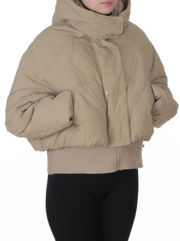 H24-033 BEIGE Куртка пуховая зимняя женская (пух)