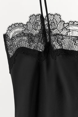 SATIN STRAPPY TOP WITH LACE TRIM - Zara фото 14