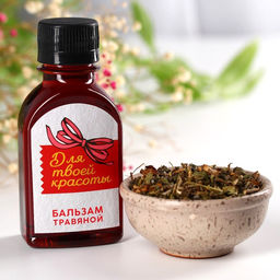 Подарочный набор С 8 марта: чай травяной 20 г., бальзам травяной 100 мл. - Доброе здоровье фото 2