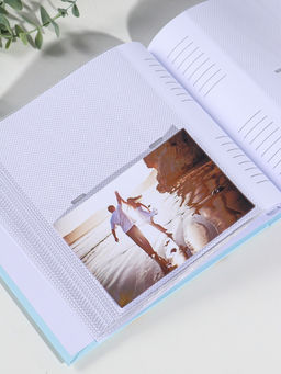 Фотоальбом на 200 фото 10х15 см "Малышковый" голубой, бумажные листы 4,5х22х22,5 см