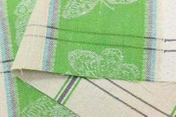 Холст полотенечный жаккард Бабочки по кайме цв.майский зеленый, ш.0.5м, лен-30%, хл-70% - Купава фото 5